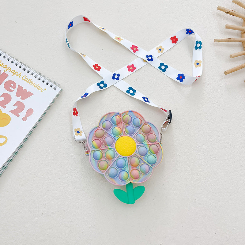 Wholesale Silicone Decompression Flowers Children Shoulder Bag